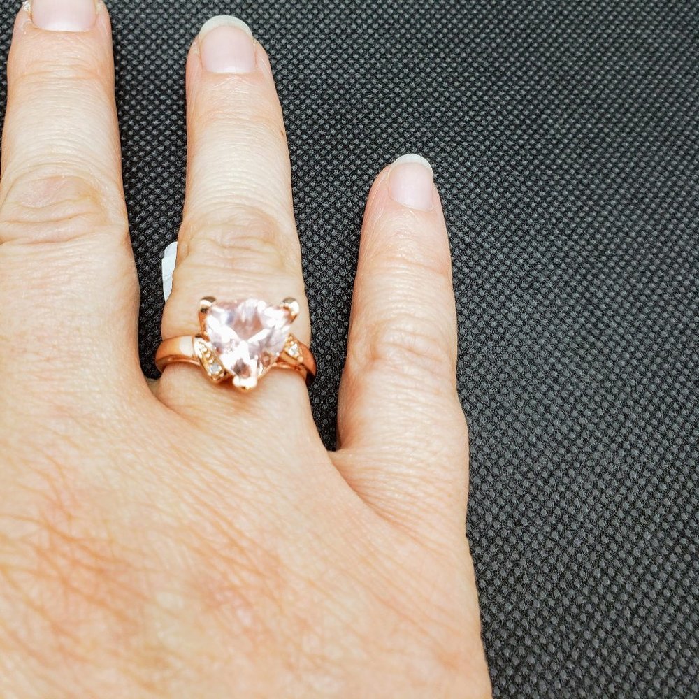 Peach Morganite Rose Gold Ring Size 7